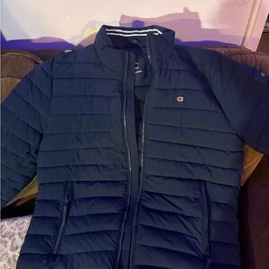 Champion Navy Jacket with Red & White Logo